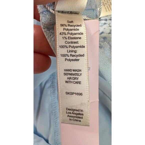NWT For Love and Lemons Lace Lingerie Dress Size Small Women’s Blue - Picture 6 of 9
